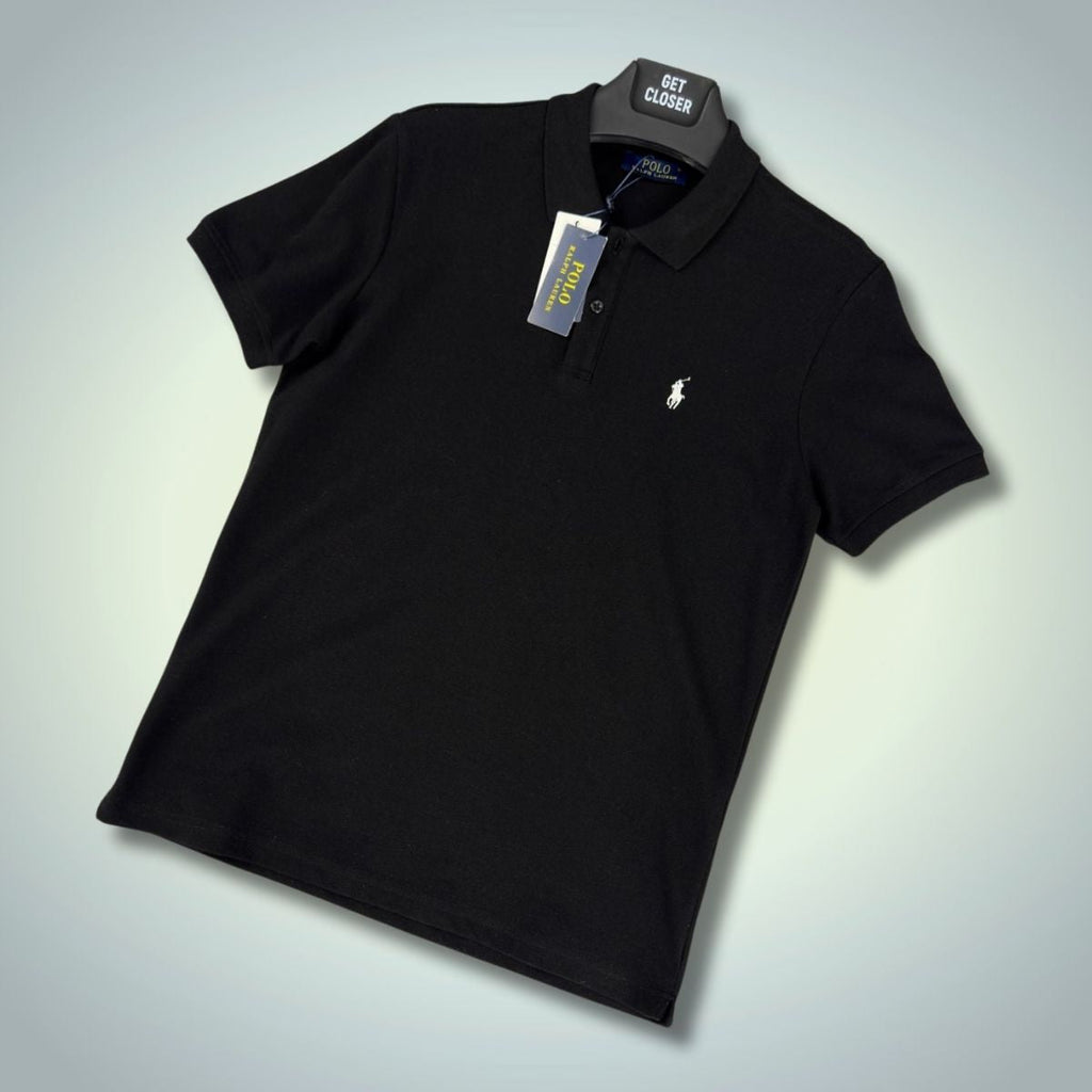 Pánske polo tričko Ralph Lauren, čierne. Prémiová kvalita