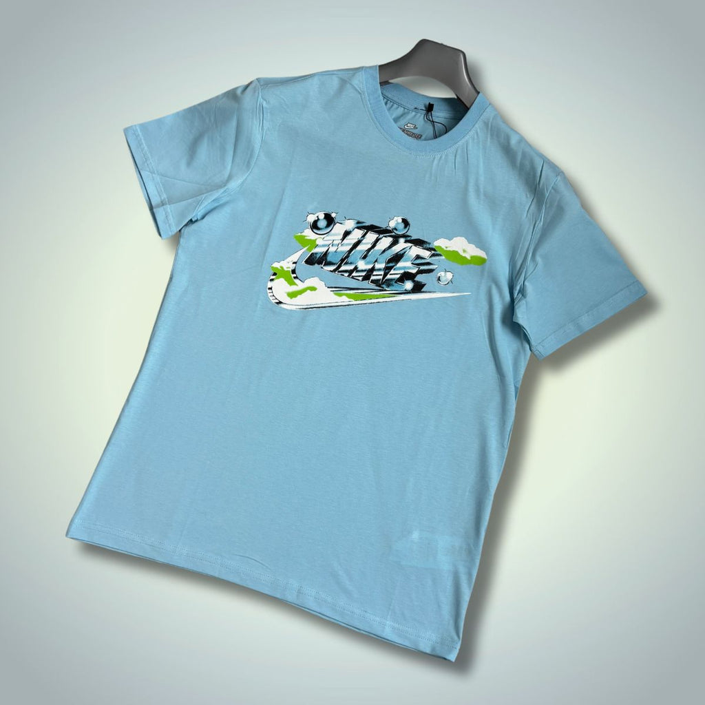 Pánske tričko Nike, chrómové logo, svetlomodré. Prémiová kvalita