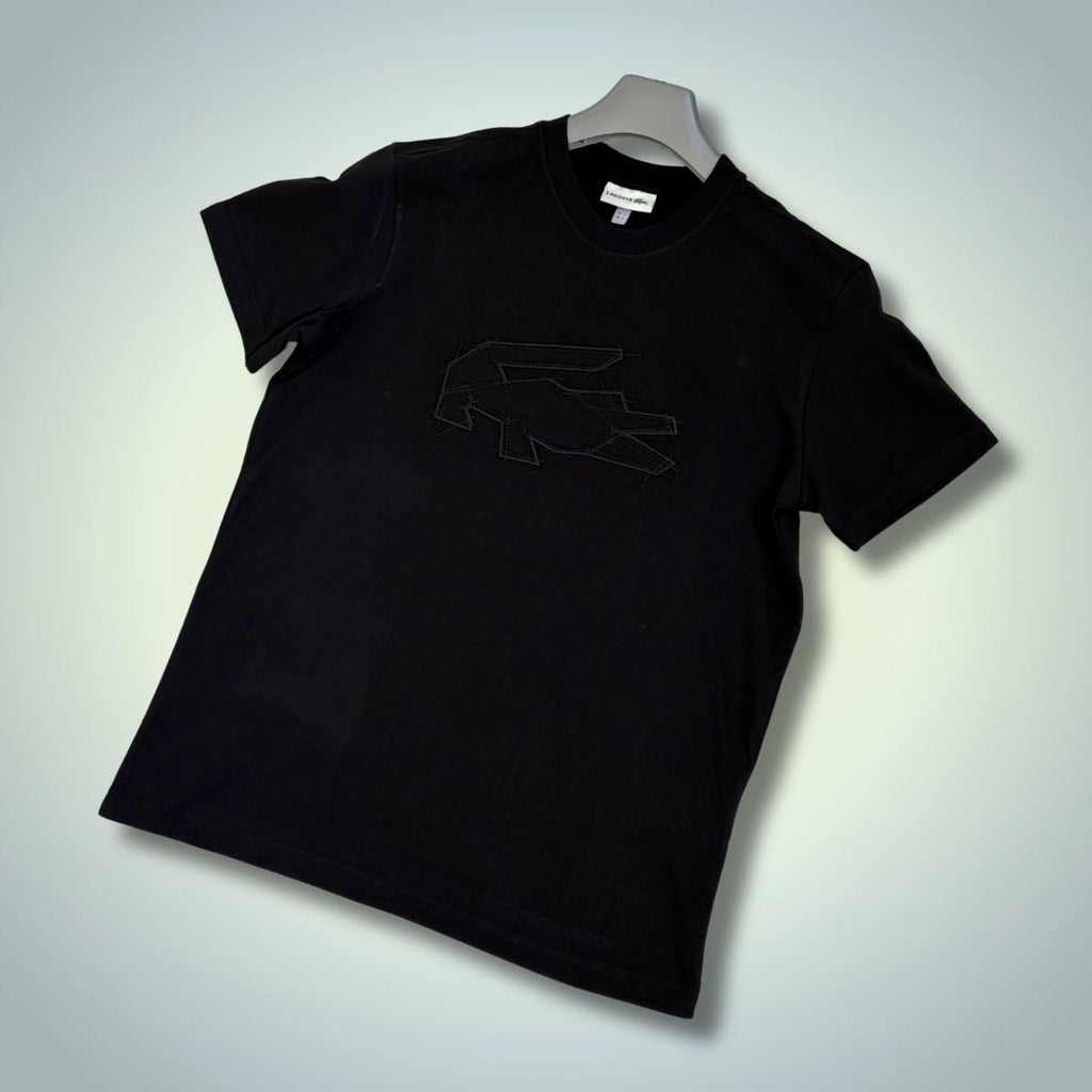Pánske tričko Lacoste, logo skica, čierne. Prémiová kvalita