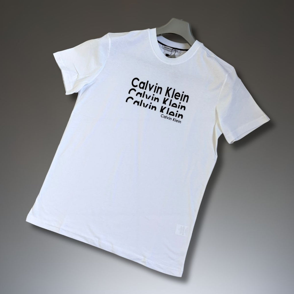 Pánske tričko Calvin Klein, strih s logami, biele. Prémiová kvalita