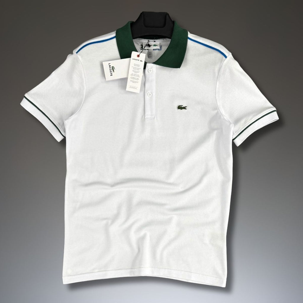 Lacoste pánska polokošeľa, biela - zelená. Prémiová kvalita