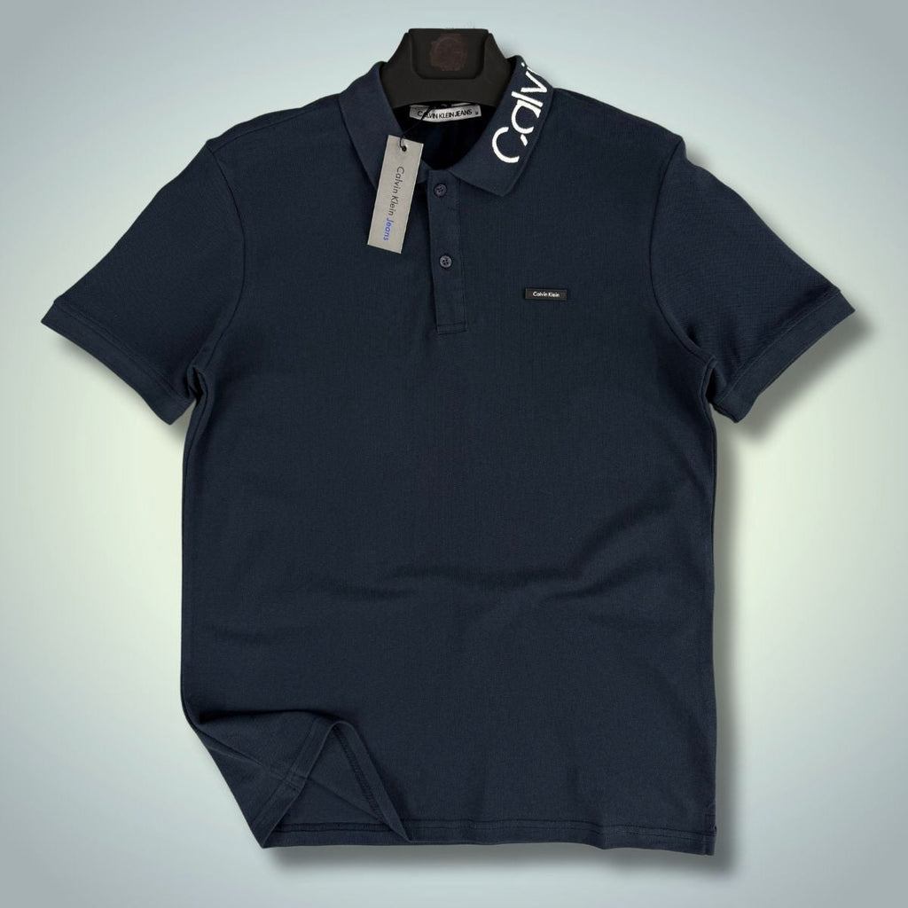 Calvin Klein pánska polokošeľa, logo na golieri, modrá. Prémiová kvalita