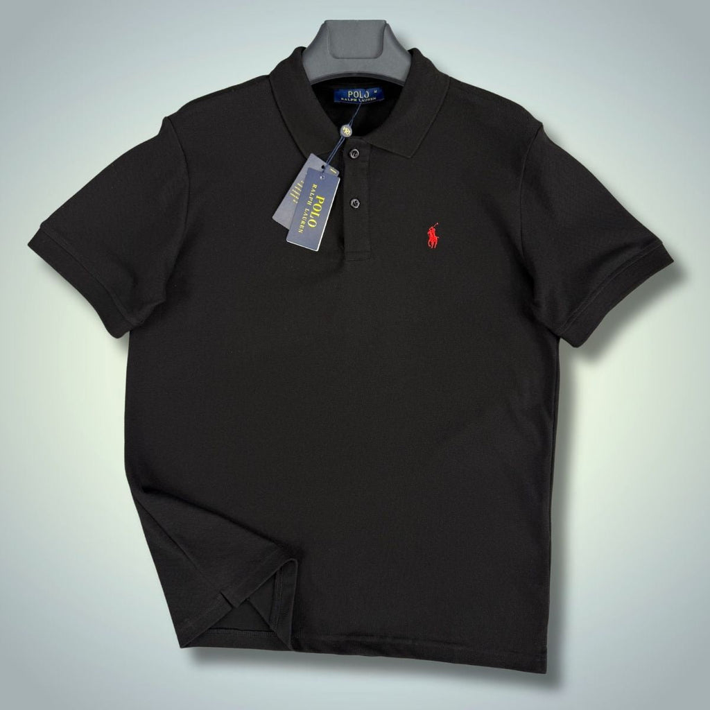 Ralph Lauren pánska polokošeľa, červené logo, čierna farba. Prémiová kvalita