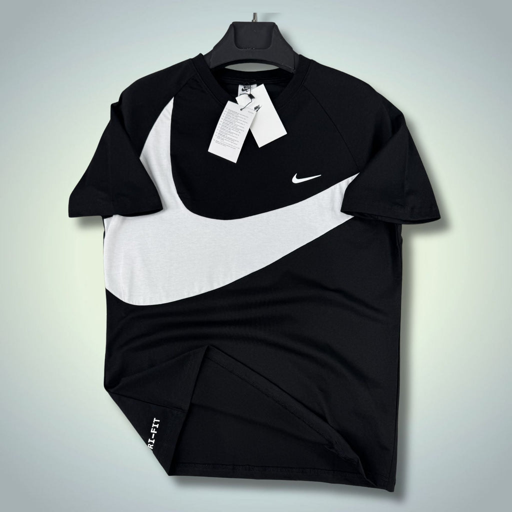 Pánske čierne tričko Nike, veľké logo. Prémiová kvalita