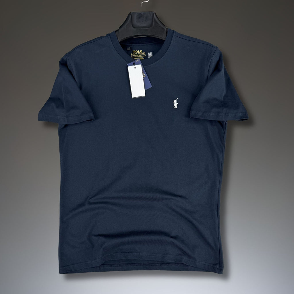 Pánske tmavomodré tričko Ralph Lauren, biele logo. Prémiová kvalita