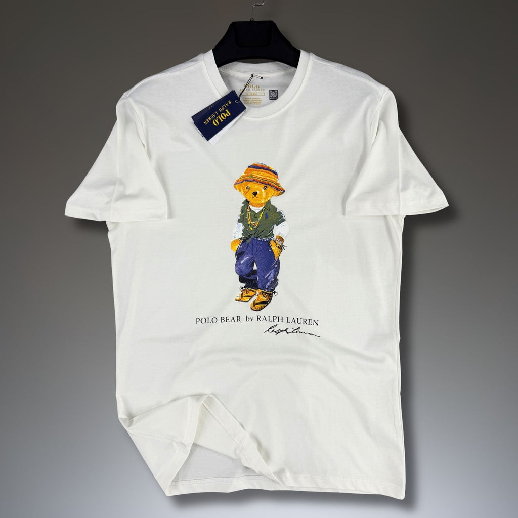 Pánske biele tričko Ralph Lauren, potlač medvedík. Premium kvalita