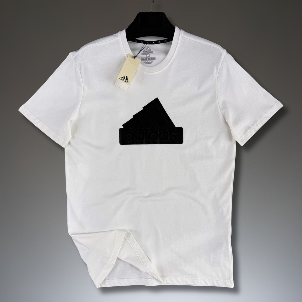 Pánske biele tričko Adidas, veľké logo. Premium kvalita