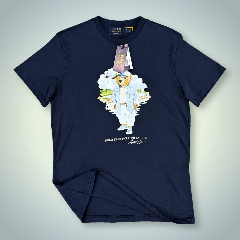 Ralph Lauren pánske tričko, potlač medvedík námorník, tmavomodré. Prémiová kvalita