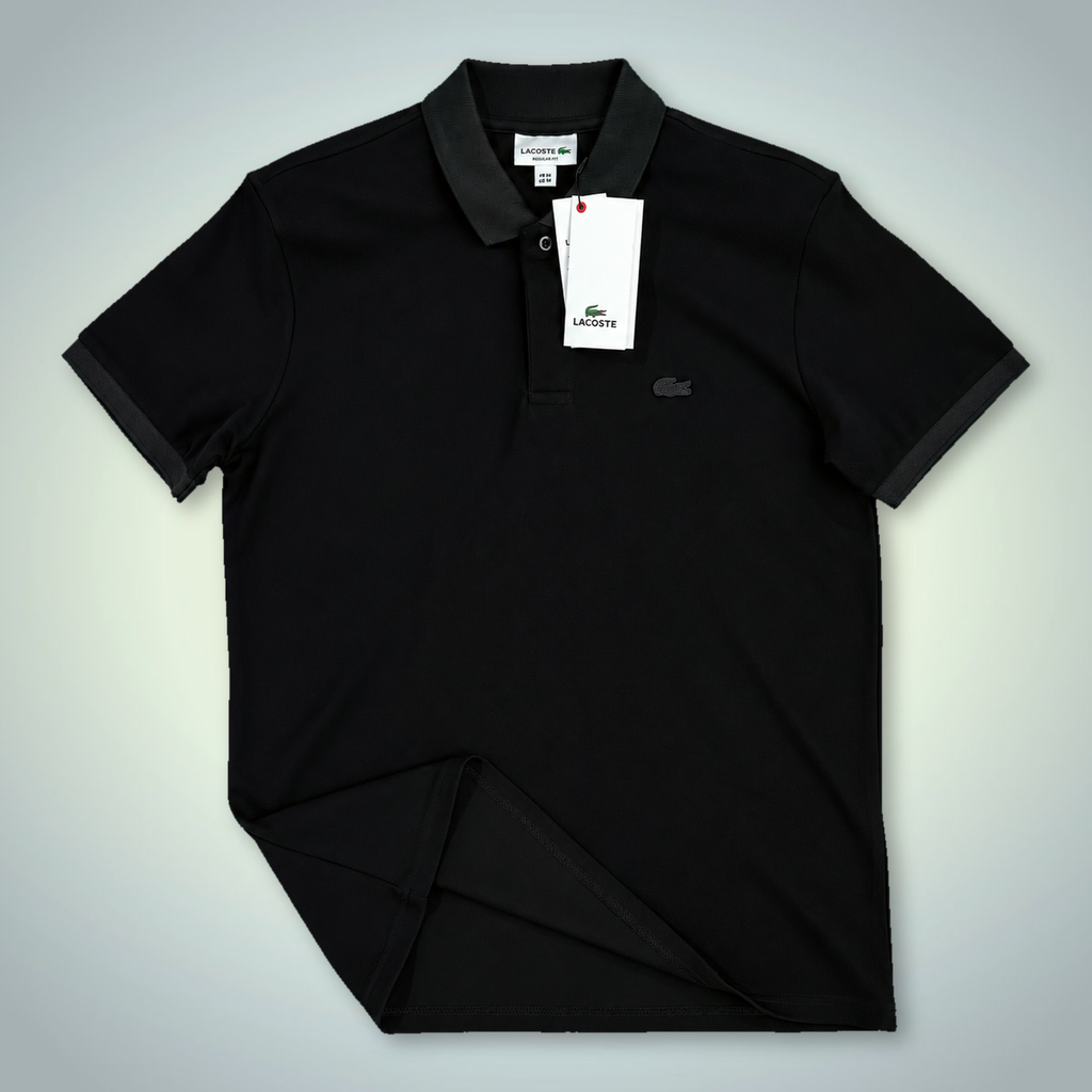 Lacoste pánska polokošeľa, logo v tóne, čierna. Prémiová kvalita