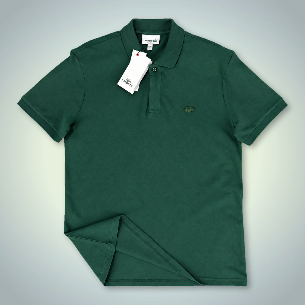 Lacoste pánska polokošeľa, logo v tóne, zelená. Prémiová kvalita