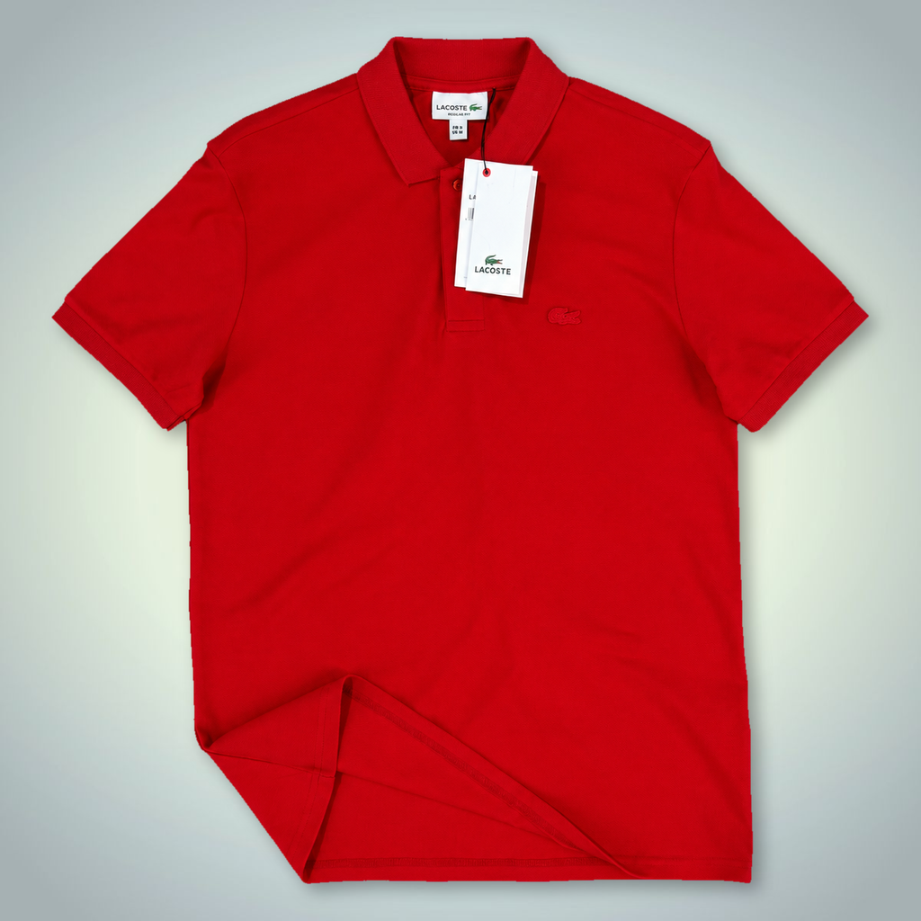 Lacoste pánska polokošeľa, logo v tóne, červená. Prémiová kvalita