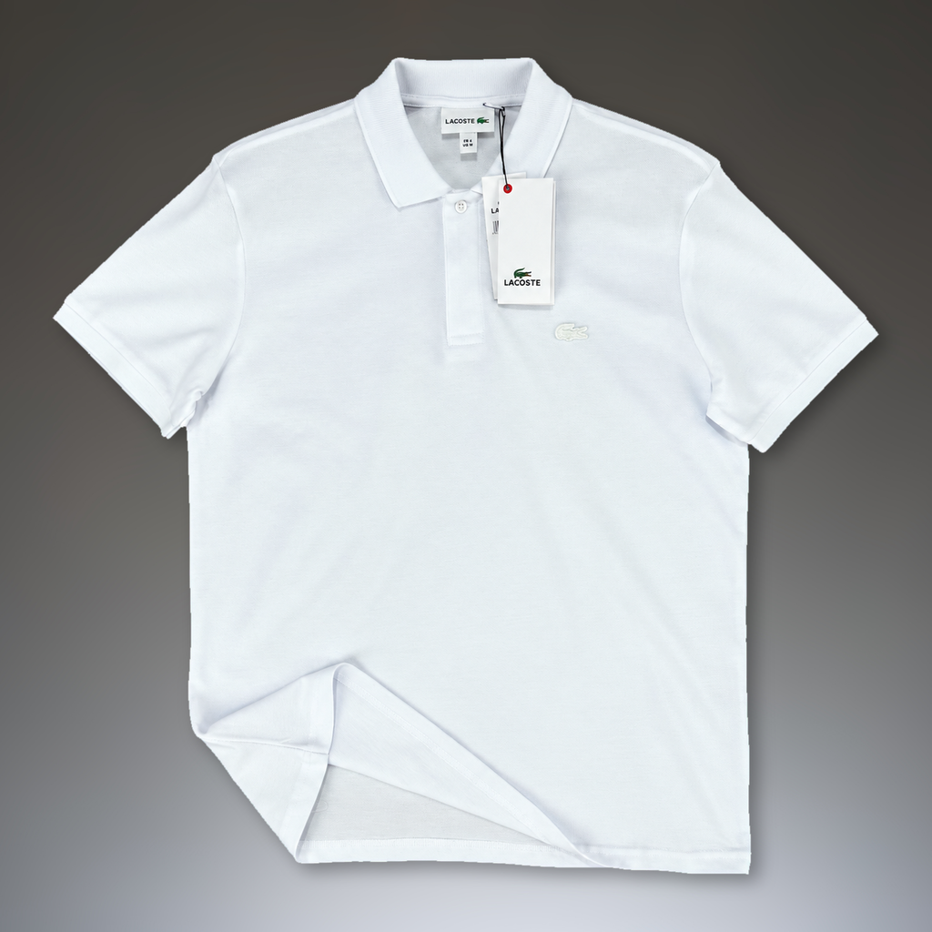 Lacoste pánska polokošeľa, logo v tóne, biela. Prémiová kvalita