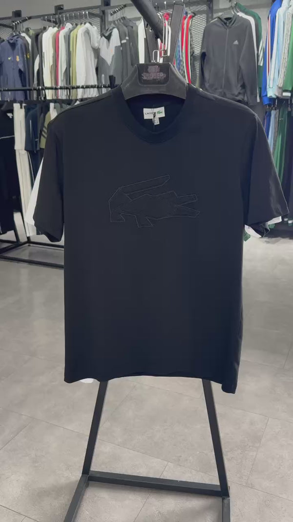 Pánske tričko Lacoste, logo skica, čierne. Prémiová kvalita