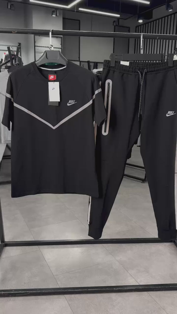 Pánska letná súprava Nike Reflective Tech Fleece, čierna. Prémiová kvalita