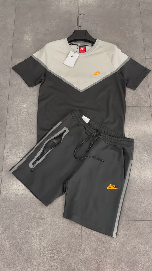 Pánska súprava Nike Reflective Tech Fleece so šortkami, grafitová - sivá. Prémiová kvalita