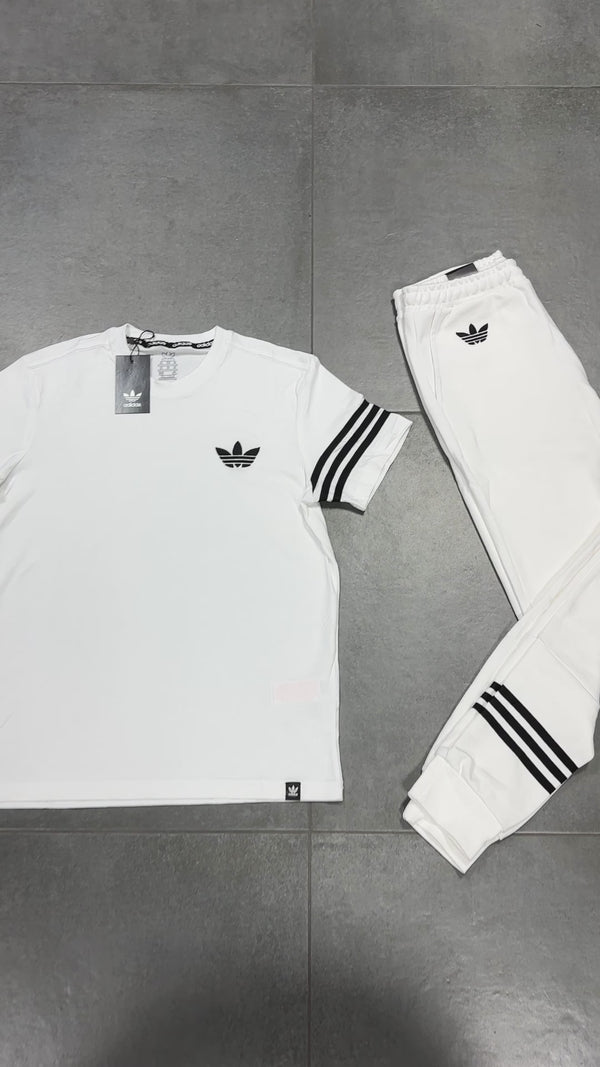Pánska letná súprava Adidas, biela. Prémiová kvalita