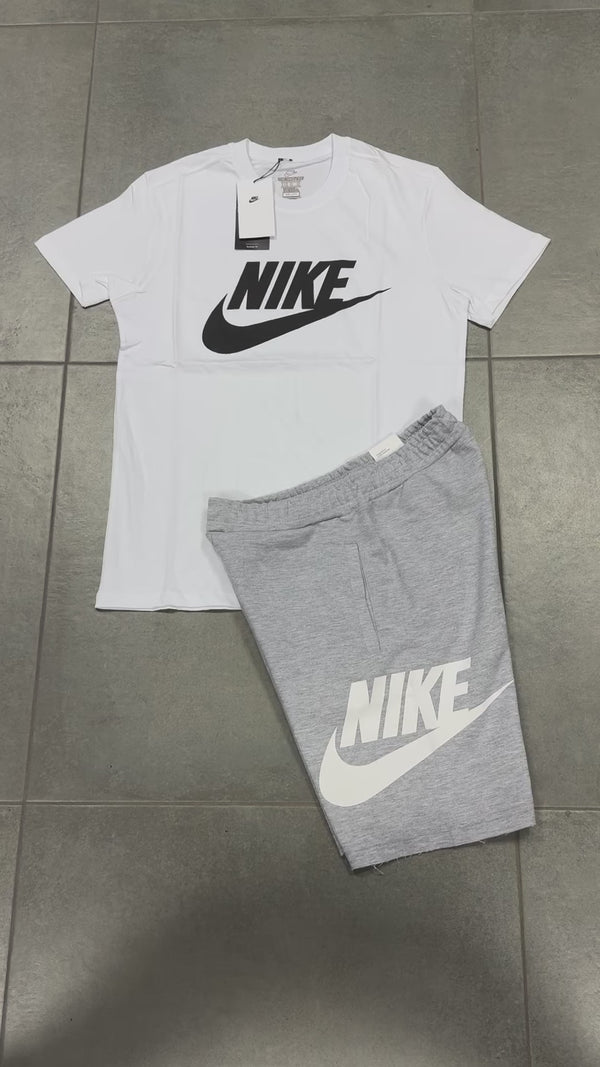 Nike pánsky set so šortkami, biela - klasická sivá. Factory outlet