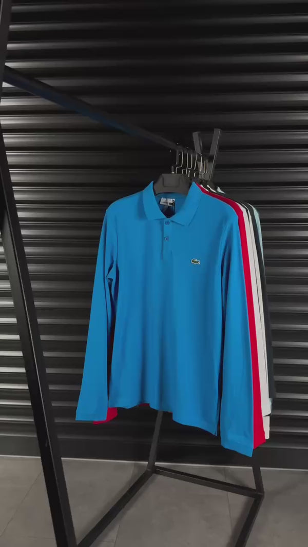 Lacoste pánske polo tričko s dlhým rukávom, tmavomodré. Prémiová kvalita