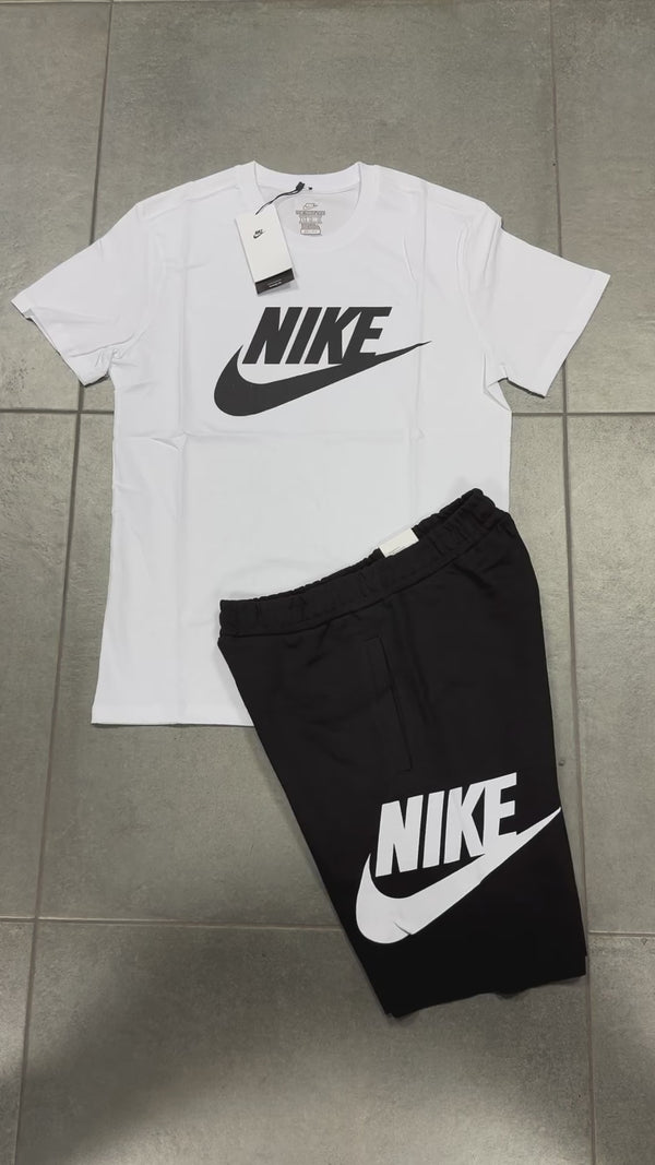 Nike pánsky set so šortkami, bielo - čierny. Factory outlet